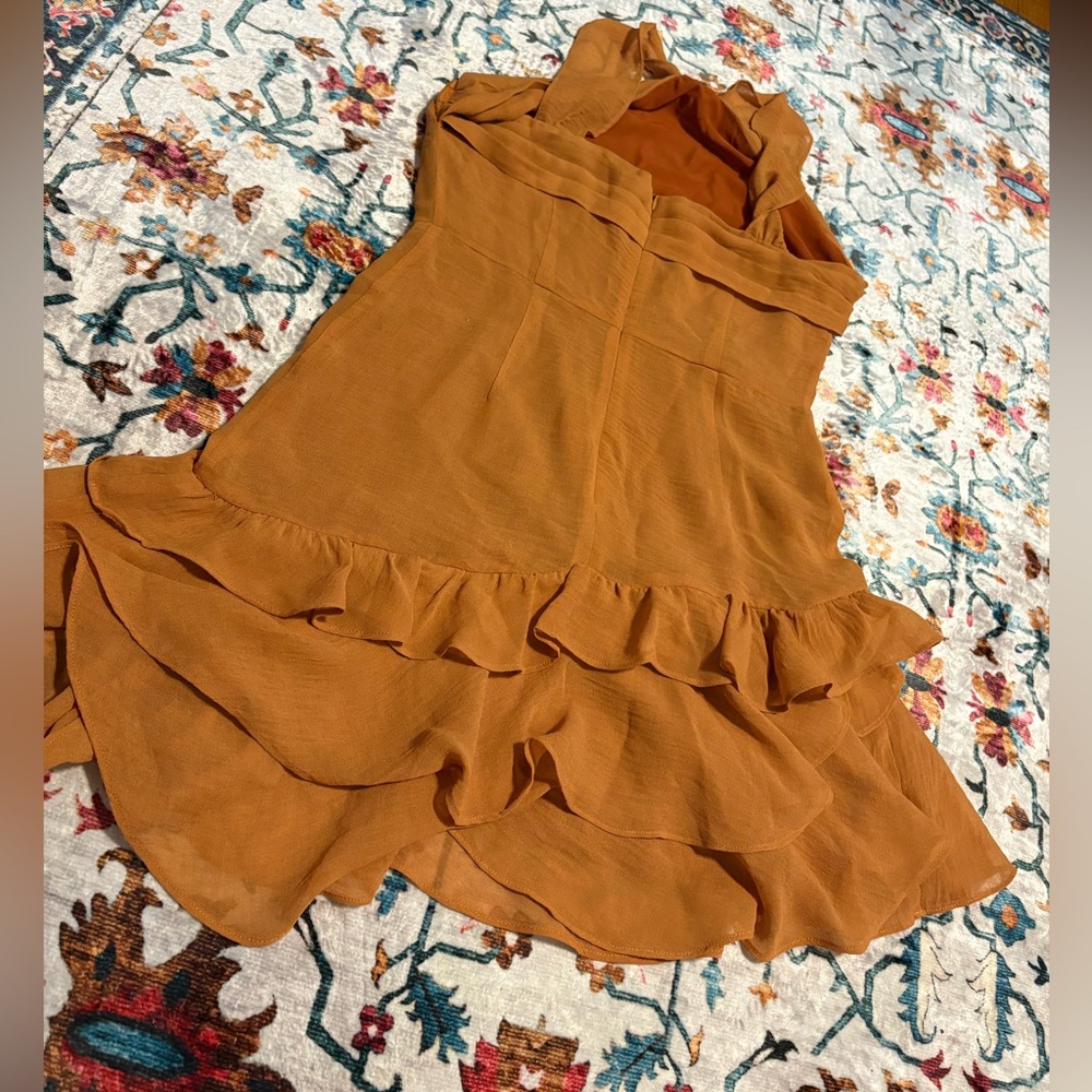 Kendall + Kylie Rust Orange Ruffle Dress - Picture 4 of 6